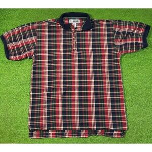 Vintage Golf Polo Scottish Plaid Med 80s Causal Polo Riggings Golf